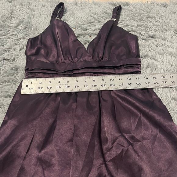 Vintage Forever 21 Y2K Satin Plum Royal Babydoll Tank 2000s Medium - Picture 5 of 8